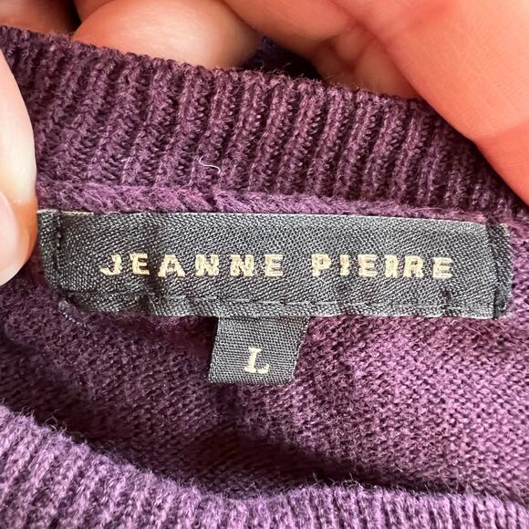 Jeanne Pierre Womens Tunic Sweater Pullover Long Sleeve Boat Neck Purple Large - Picture 6 of 8